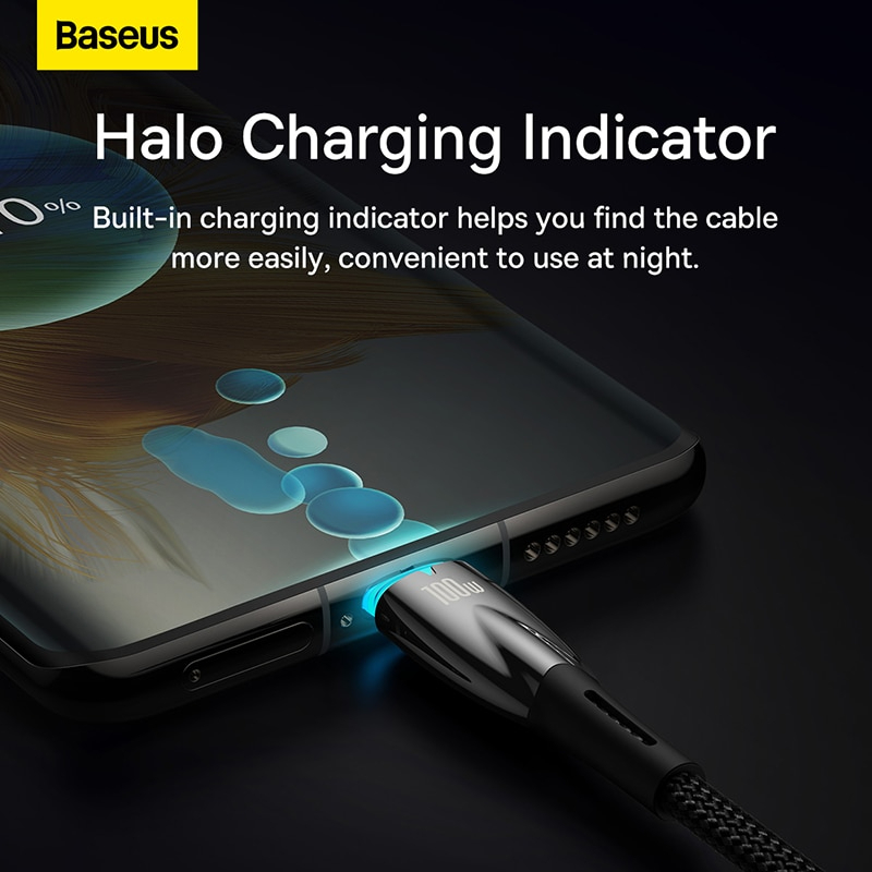 Cáp Sạc Nhanh Công Suất Cao Baseus Glimmer Series Fast Charging Data Cable Type-C to Type-C 100W - Hàng chính hãng