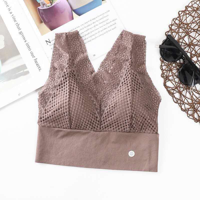 Áo ngực/ bra, croptop thể thao phối ren hoa có đệm mút LYEA017