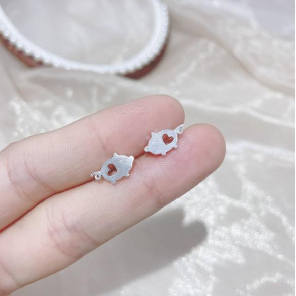 Bông tai, khuyên tai bạc 925 hình con heo dễ thương, đáng yêu cho nữ