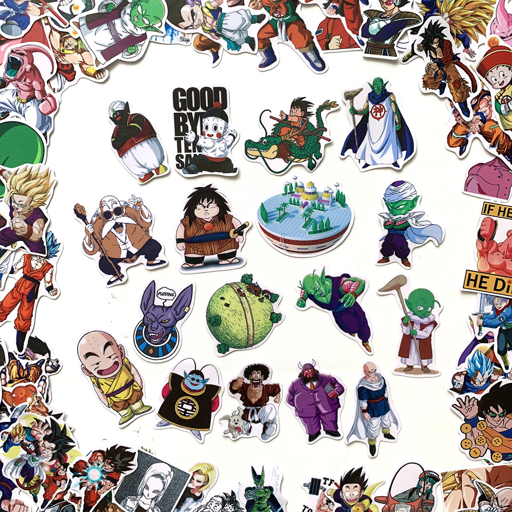 Sticker Dragon Ball Hình Dán Chủ Đề Bảy Viên Ngọc Rồng Goku Trang Trí Decal Chống Nước Chất Lượng Cao