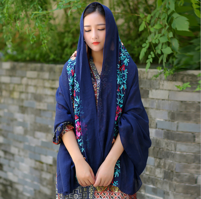Khăn choàng thêu đa năng phong các vintage dễ thương SKC52