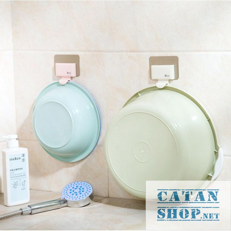 Móc Nhựa Dán Tường Treo Thau Chậu, Khăn, Giá Gắn Tường Treo Đồ Nhà Bếp, Nhà Tắm GD378-MTreoThau-2T
