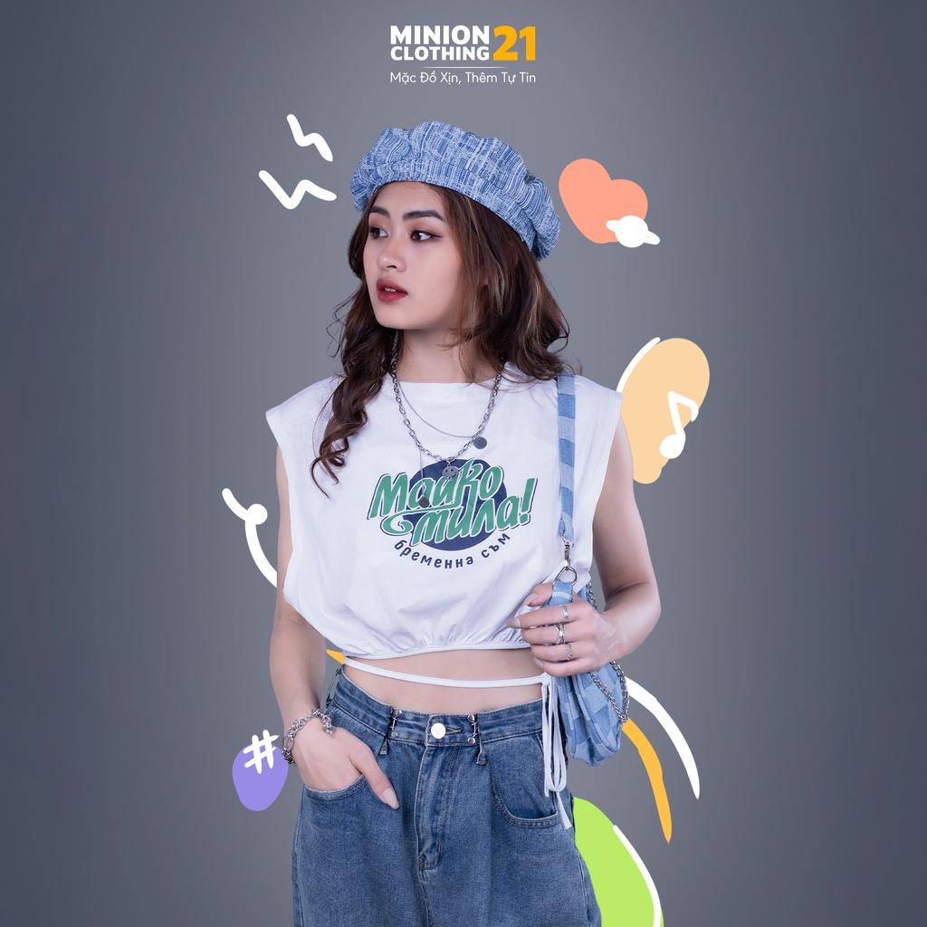 Áo croptop ba lỗ MINION CLOTHING tee dáng ngắn không tay phông Ulzzang Streetwear pull Hàn Quốc vải mềm mịn A3032