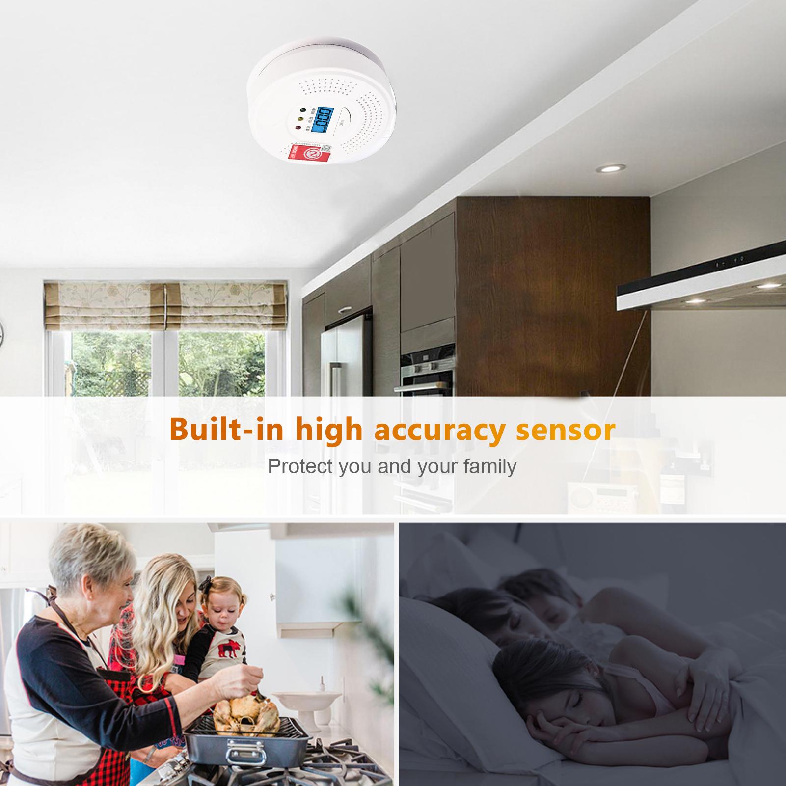Máy Dò Báo Động Carbon Monoxide Với Màn Hình Kỹ Thuật Số Cảnh Báo Bằng Giọng Nói Thông Minh An Toàn Cho Gia Đình