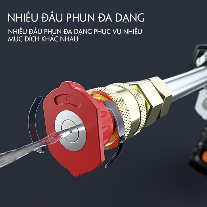 Máy rửa xe áp lực cao cầm tay không dây dùng pin Lithium 48V, bơm piston điều áp 4 xi lanh.