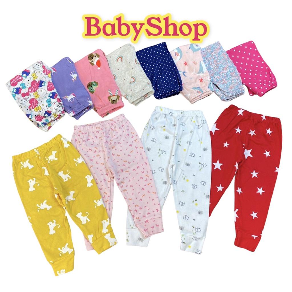 Set 10 quần dài chục cho bé họa tiết dễ thương, chất vải cotton xuất xịn mềm mát co giãn thoải mái