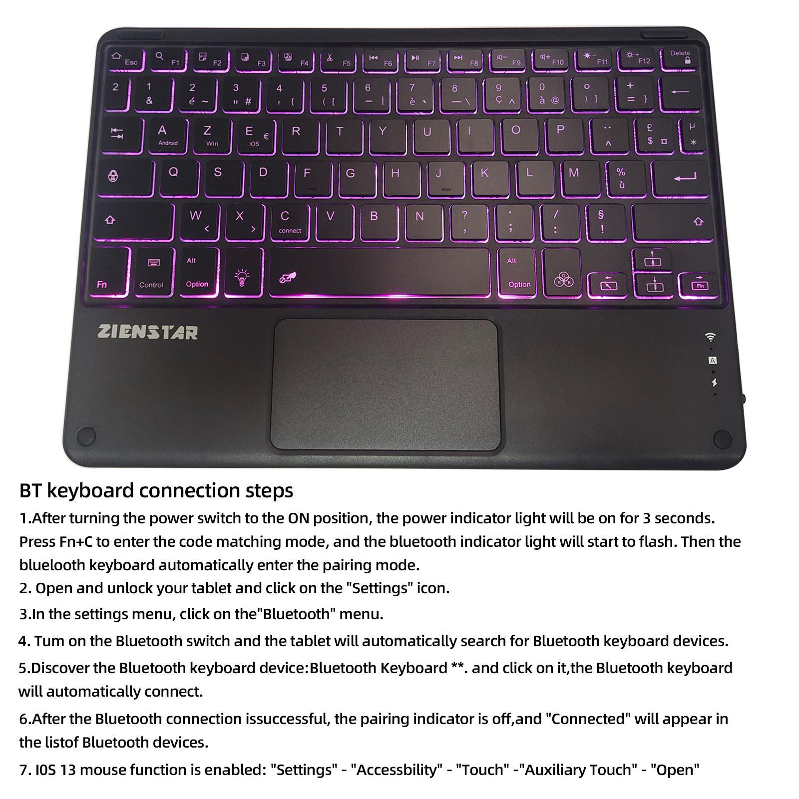 Bluetooth Wireless Keyboard with Touchpad Universal Compact for Phone Tablet