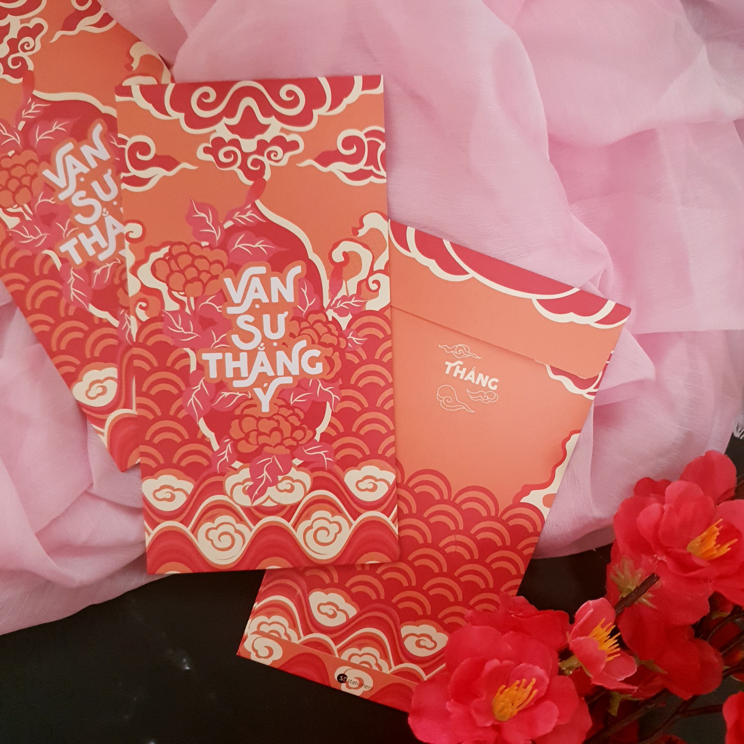 Bao lì xì 9x17 cm SDstationery CÁT NIÊN MỸ Ý giấy chất lượng cao, hoa văn cổ truyền sang trọng
