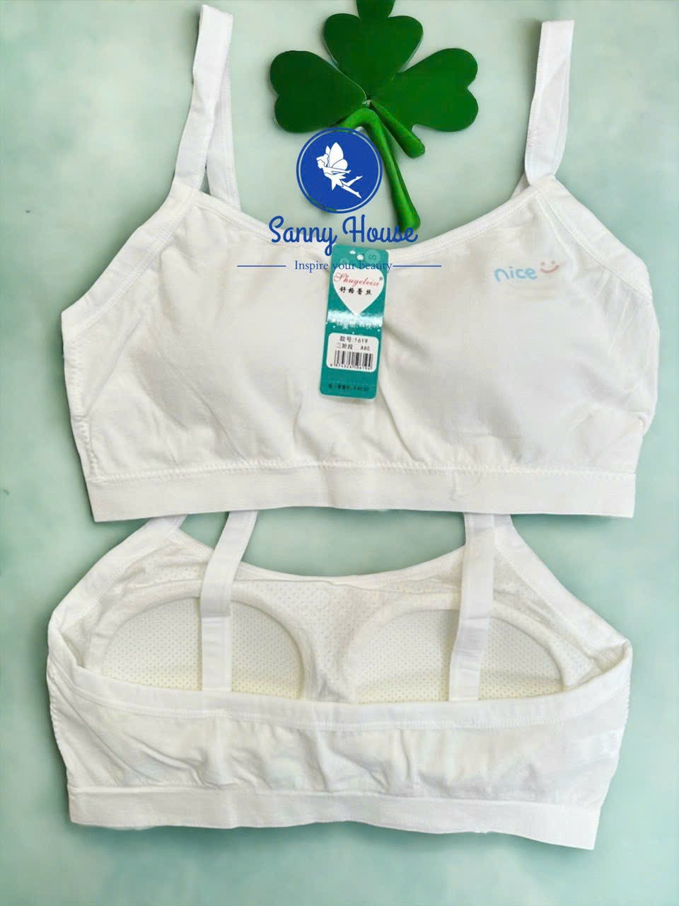 Áo Lá Học Sinh 1619 Cotton Mút May Liền Có Lỗ Thông Hơi