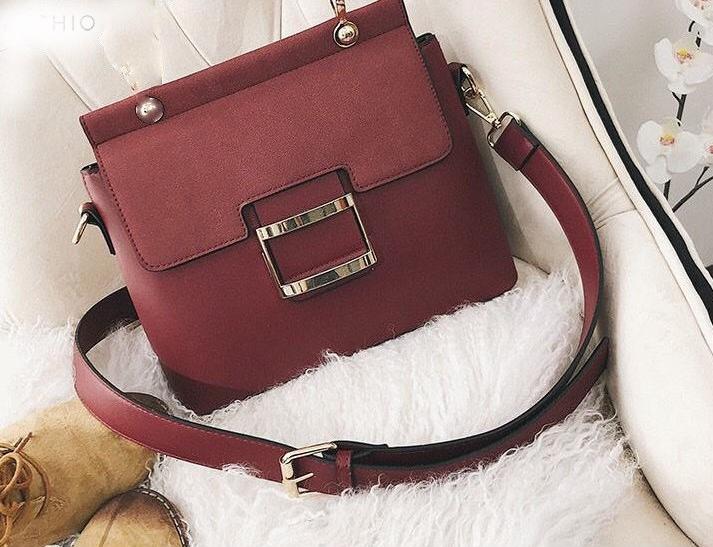 Túi xách nữ phối màu vintage phong cách Hàn Quốc