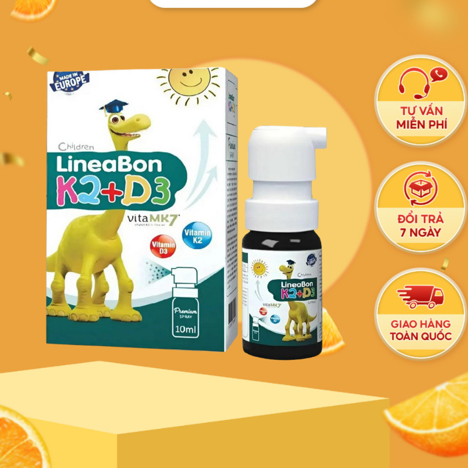 LineaBon Spray Vitamin K2 D3 Dạng Xịt 10ml Hỗ Trợ Phát Triển Chiều Cao Chắc Khỏe Xương