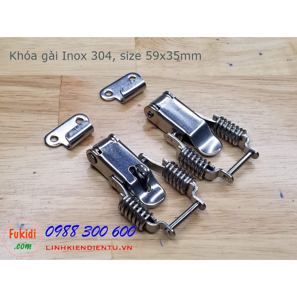 Khóa gài inox 304 có lò xo kích thước 68x35mm model KGLX68