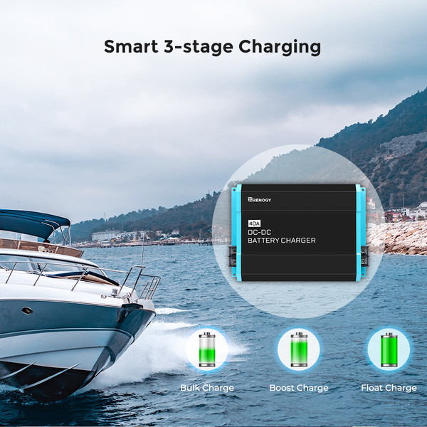 Bộ sạc DC to DC từ máy phát xe - 12V DC to DC 40A của RENOGY - thương hiệu MỸ