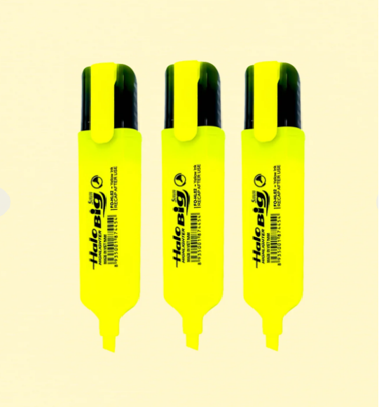 Bút dạ quang HL-02 - Set 3 cái - Màu Xanh Biển