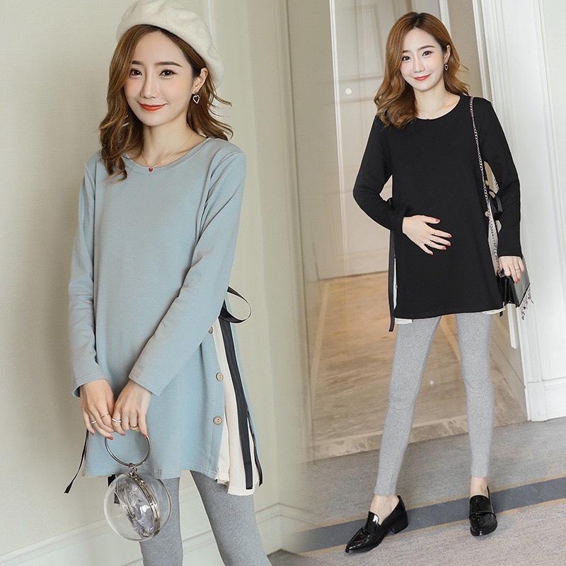 Áo bầu thiết kế dài tay thu đông, áo bầu công sở