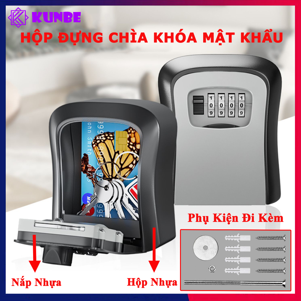 Hộp Khoá LockBox KUNBE Đựng Chìa Khóa Treo Tường Cho Homestay