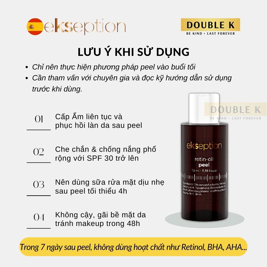 ekseption Retin-Oil Peel - Cải Thiện Tình Trạng Lão Hóa, Nếp Nhăn; Da Sáng Đều Màu, Ngừa Mụn - Double K