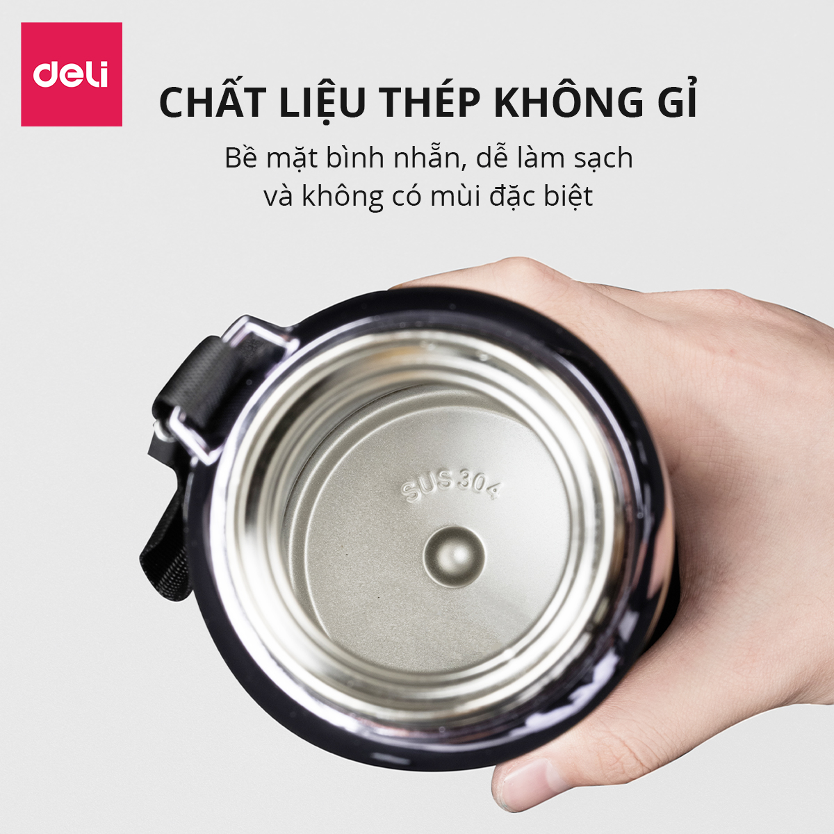 [KHẮC CHỮ] Bình Giữ Nhiệt Inox 304 Không Gỉ Có Khay Lọc Trà Deli - Chất Liệu An Toàn - Thiết Kế Sang Trọng, Màu Sắc Thanh Lịch, Tiện Lợi, Pha Trà Cà Phê Giữ Nóng Lạnh - Hàng Chính Hãng - VS812 VS814