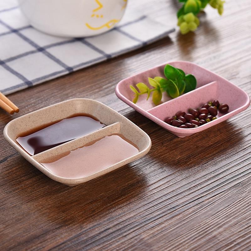 Chén đựng đồ chấm, đựng gia vị 2 ngăn bằng lúa mạch cao cấp