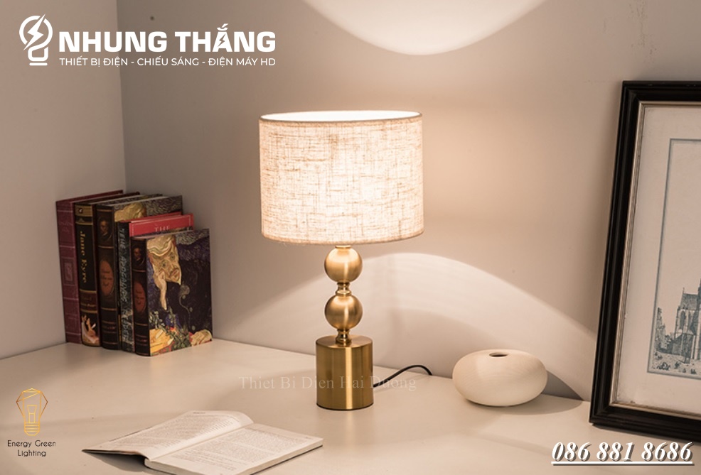 Đèn Ngủ Để Bàn S3069 Decor Vintage - Khung Kim Loại - Kiểu Dáng Sang Trọng - Tặng Kèm Bóng Led