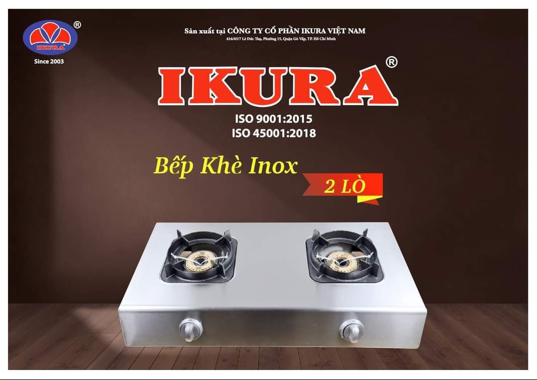 Bếp Dân Dụng Inox 2 lò IKURA - Hàng Chính Hãng