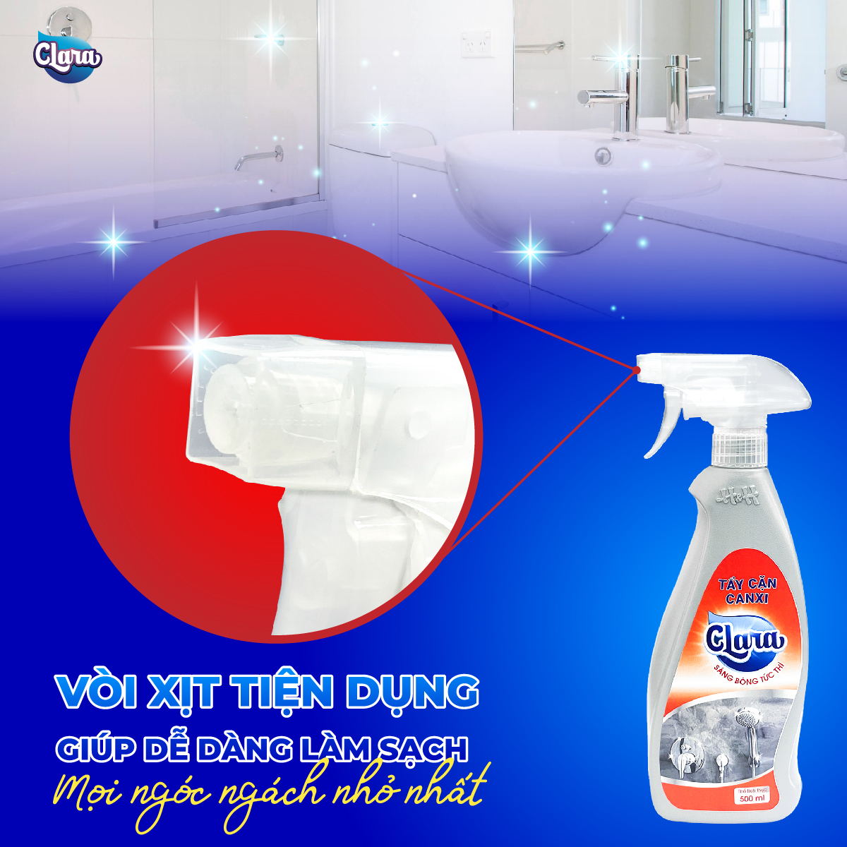 Tẩy cặn canxi Clara chai