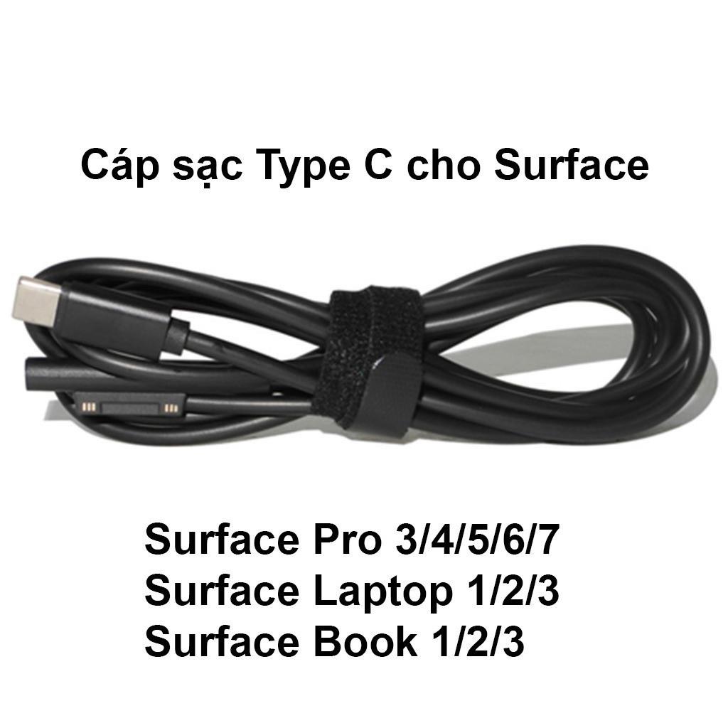 Dây cáp sạc type C cho surface Pro 3/4/5/6/7 và surface laptop 1/2/3