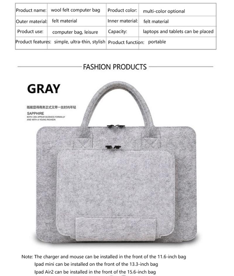 Thời Trang Di Động Túi Nỉ Túi Đựng Laptop 11.6 13.3 15.6 17.3 Inch Túi Máy Tính Dành Cho MacBook Pro 13 Ốp Lưng Xiaomi samsung HP Túi Xách