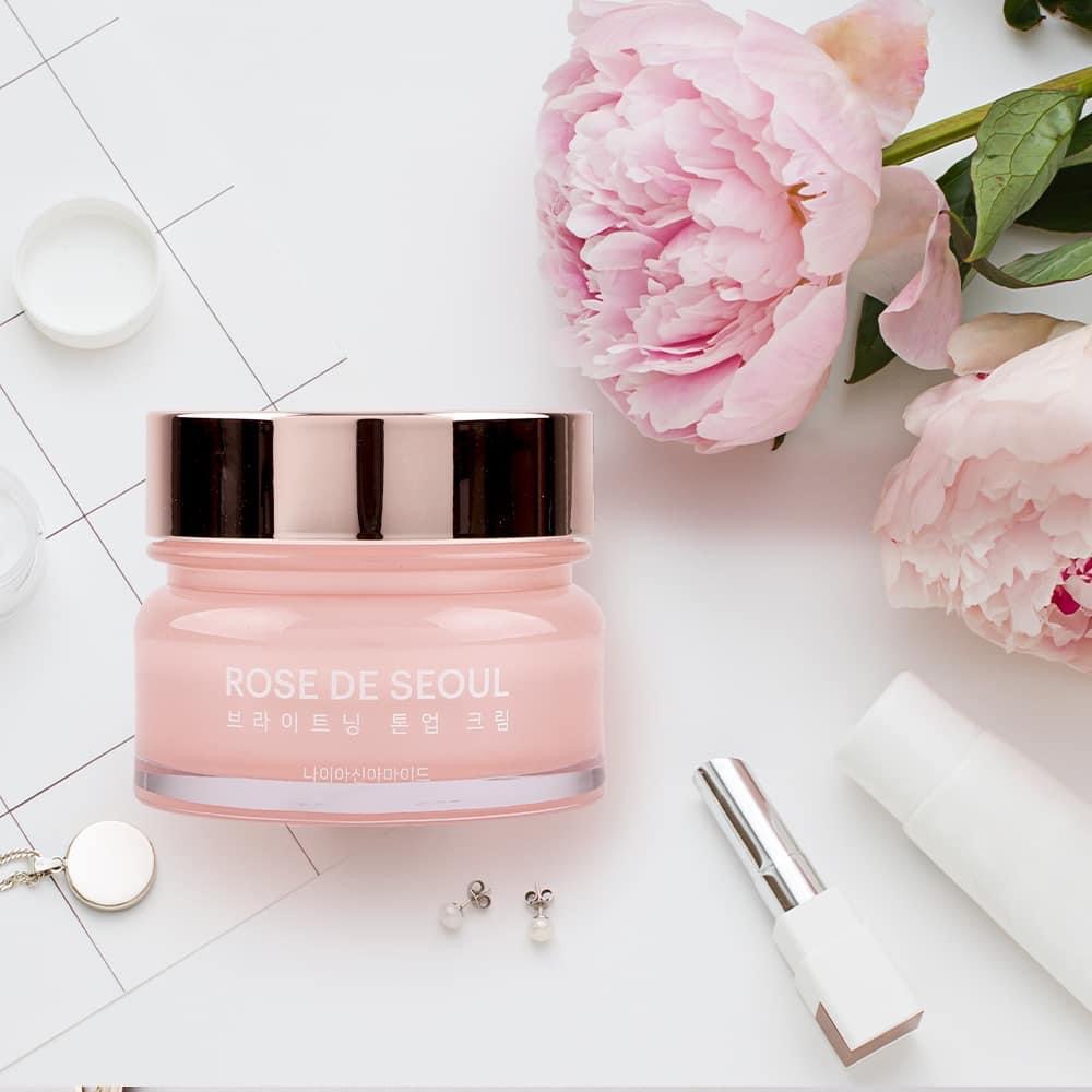 Kem ngày Rose De Seoul Brightening tone up cream dưỡng trắng chống nắng spf36++ 50g hạn 2025