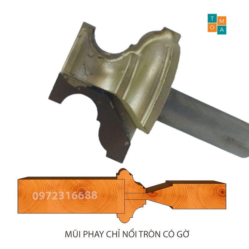 MŨI SOI GỖ - MŨI PHAY GỖ ĐÁNH CHỈ NỔI TRÒN CÓ GỜ 22MM CỐT 12.7MM - HÀNG VIỆT NAM CHẤT LƯỢNG CAO