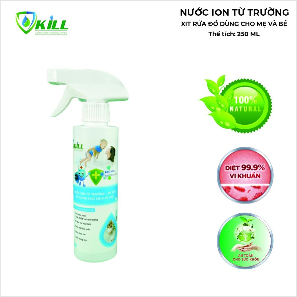 Nước ion từ trường Vkill xịt rửa đồ dùng cho mẹ và bé 250ml