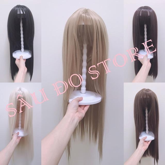 TÓC NGUYÊN ĐẦU THẲNG DÀI 60-65cm LƯỚI HOA CAO CẤP