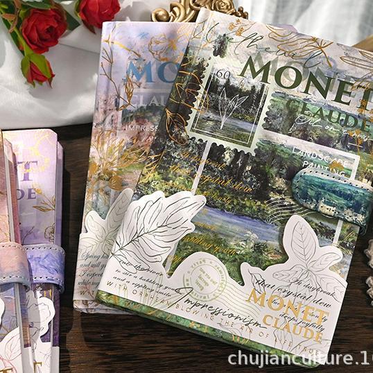 Sổ tay bìa cứng - sổ nhật kí phong cách cổ điển, vintage chủ đề hội họa - claude monet