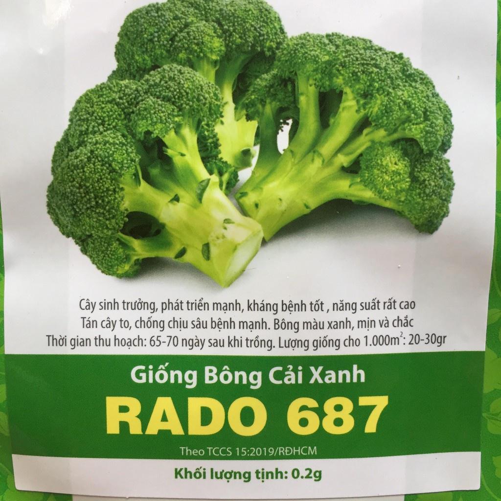 Hạt giống Bông Cải Xanh Rado 687 - gói 0.2gr - kháng bệnh tốt , năng suất rất cao. Tán cây to, chống chịu sâu bệnh mạnh