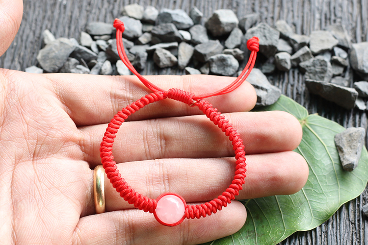 Vòng Tay Kết Dây Hạt Đá Thạch Anh Hồng Ngọc Quý Gemstones GA15