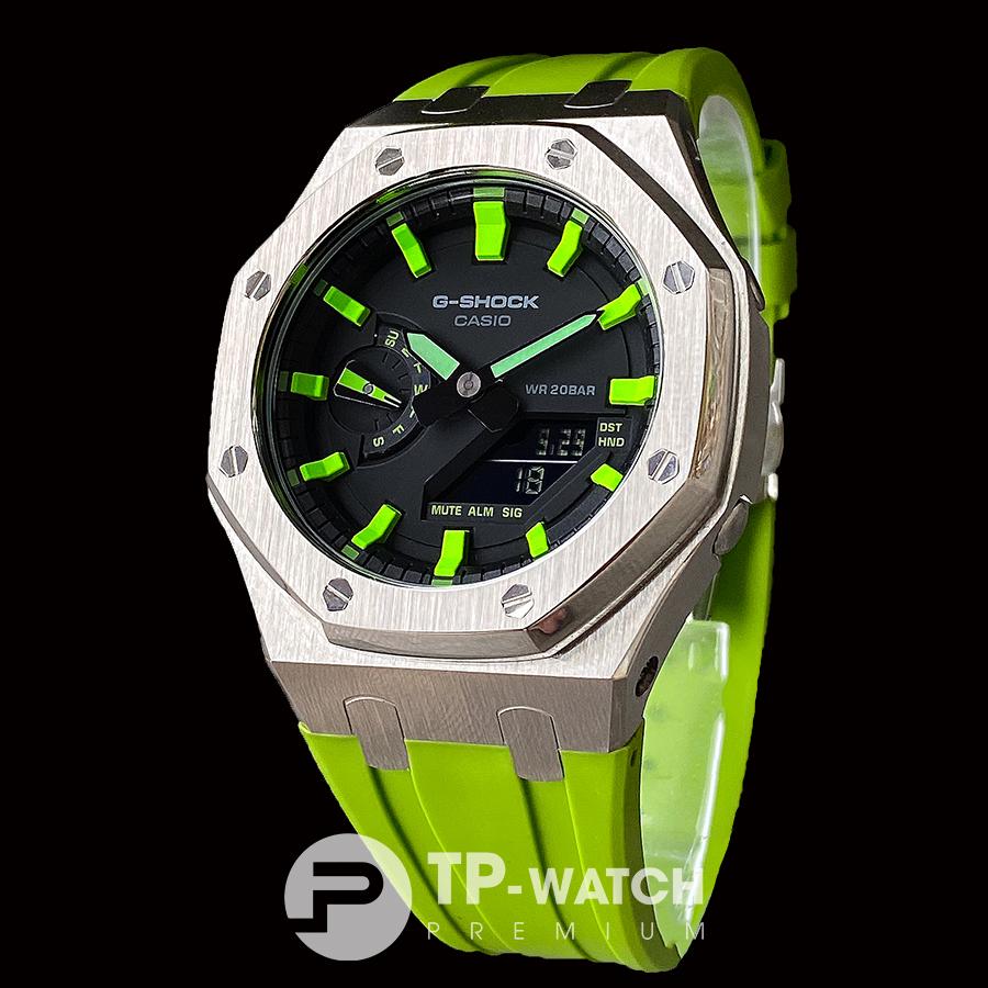 Đồng Hồ Nam Dây Nhựa Casio G-SHOCK GA-2100-1A3 AP CUSTOM KERMIT GREEN x SILVER ROYAL OAK