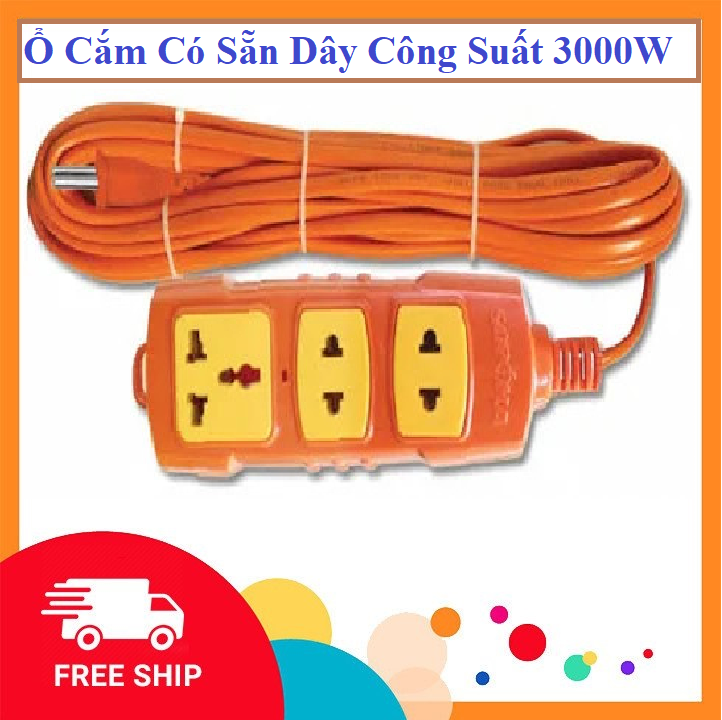 Ổ Cắm Công Suất Lớn 3000W Có Sẵn Dây 3M,5M,10M 