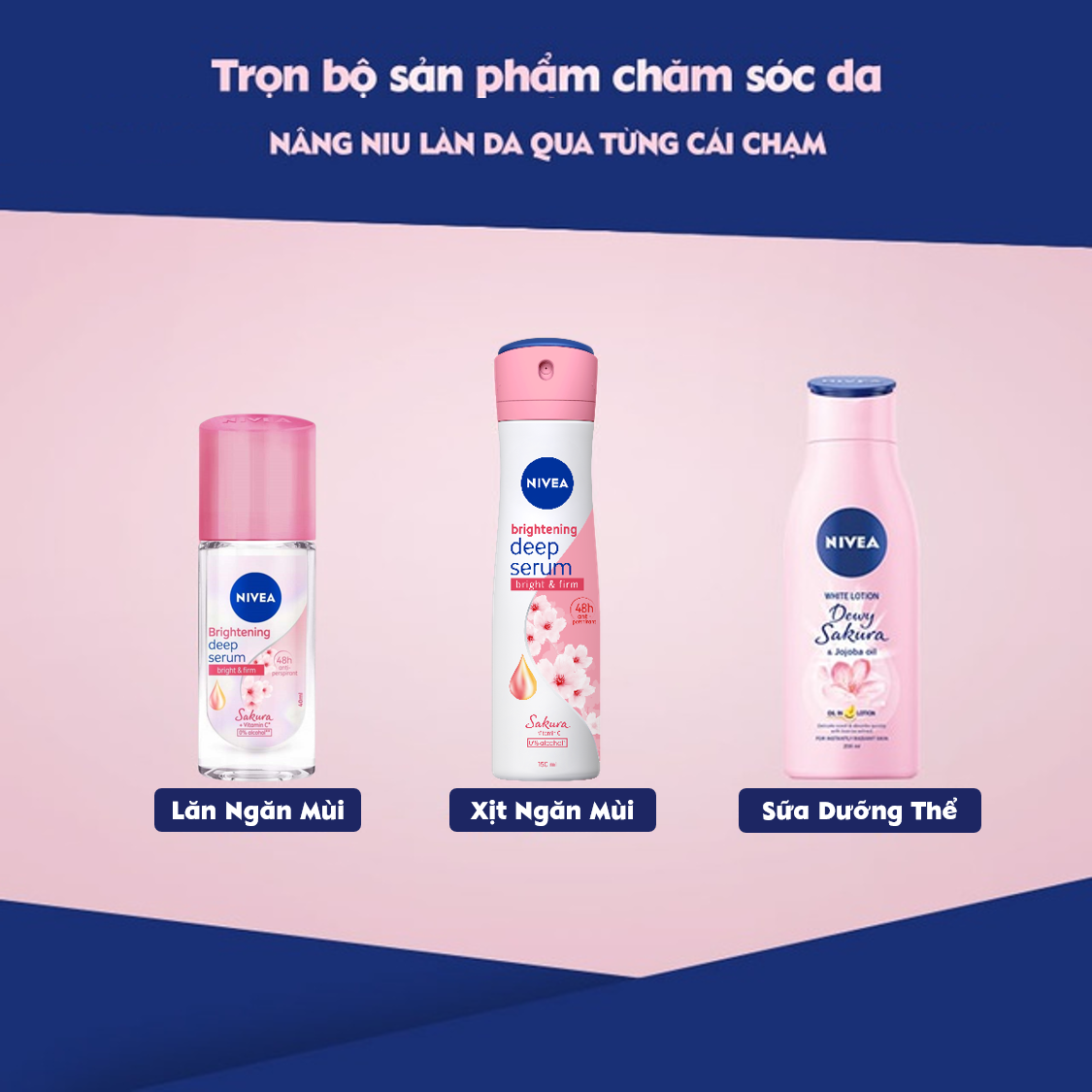 Xịt Ngăn Mùi Nivea Serum Trắng Mịn Hương Hoa Sakura 85308