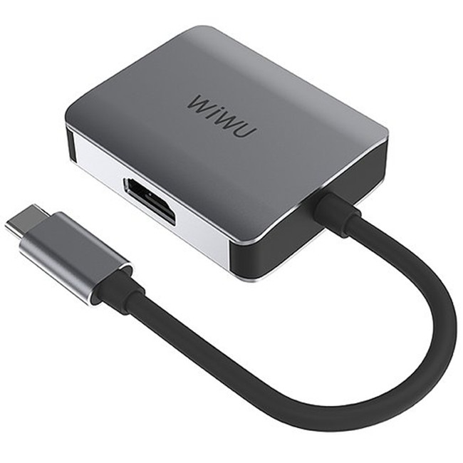 Hub chuyển đa năng WIWU Alpha 2 in 1 USB-C A20VH - Hàng nhập khẩu