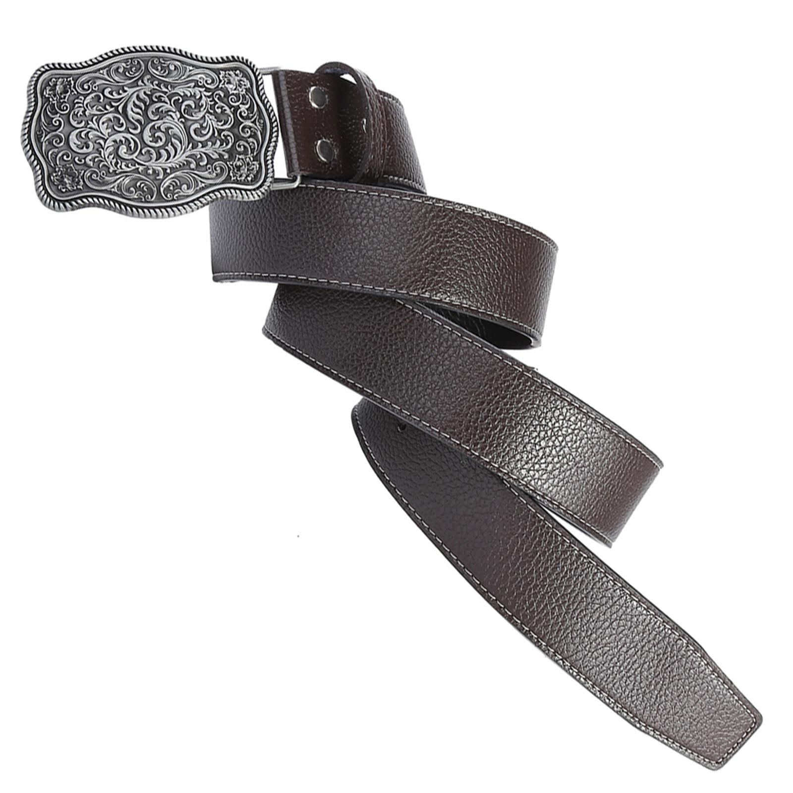 Western Cowboy Belt Mens Leather Belt Work Business Dress Belt Clothes Accessories