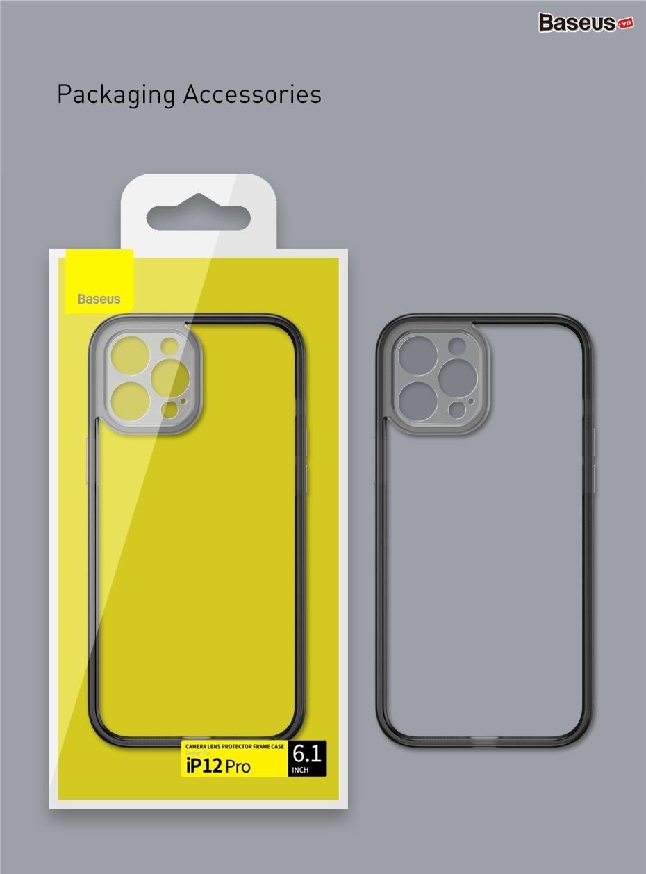 Ốp khung viền chống sốc Baseus Camera Lens Protector Frame Case Cho Phone 12 Mini / 12 & 12 Pro / 12 Pro Max_ Hàng Chính Hãng