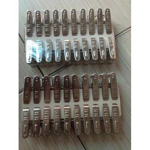Vỉ 20 kẹp quần áo INOX - LOẠI DÀY ĐẢM BẢO