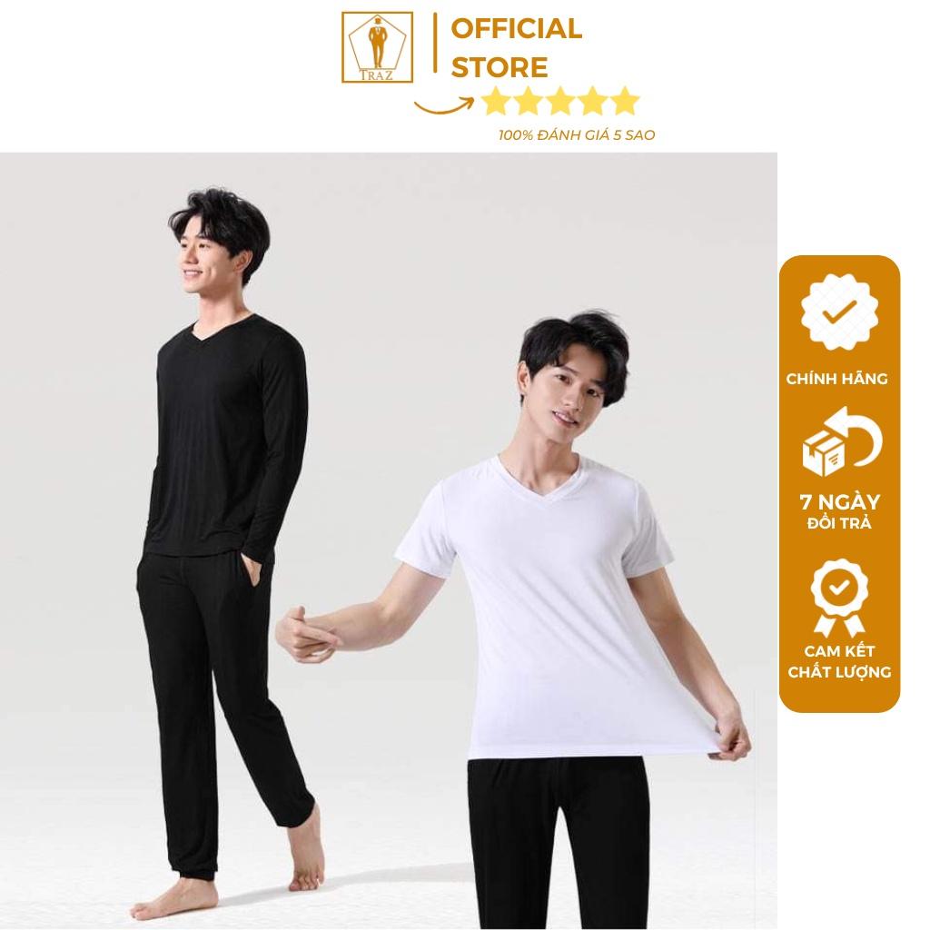 Áo Thun TRAZ Trơn Cổ Tim Hàn Quốc Basic Unisex Nam Nữ Phiên Bản Cao Cấp