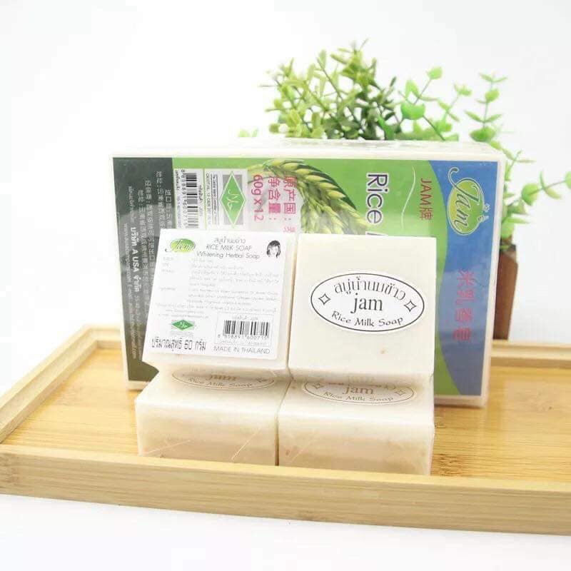 12 Cục Xà Phòng Cám Gạo Thái Lan Jam Rice Milk Soap