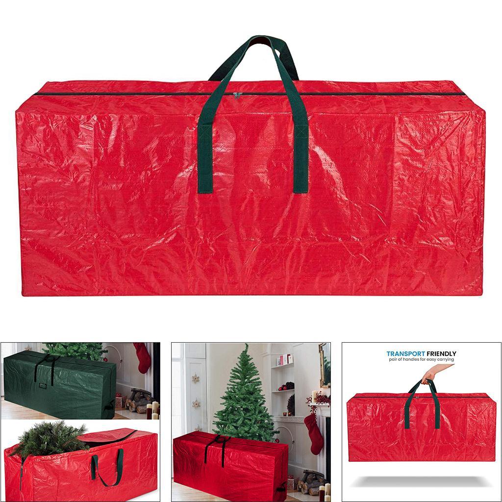 Christmas Xmas Tree Storage Zip Bags Holiday Storage Tote Red_165x76x38cm