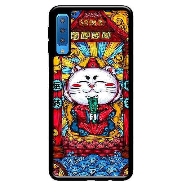 Ốp in cho Samsung Galaxy A50 Mèo May Mắn Trắng - Hàng chính hãng