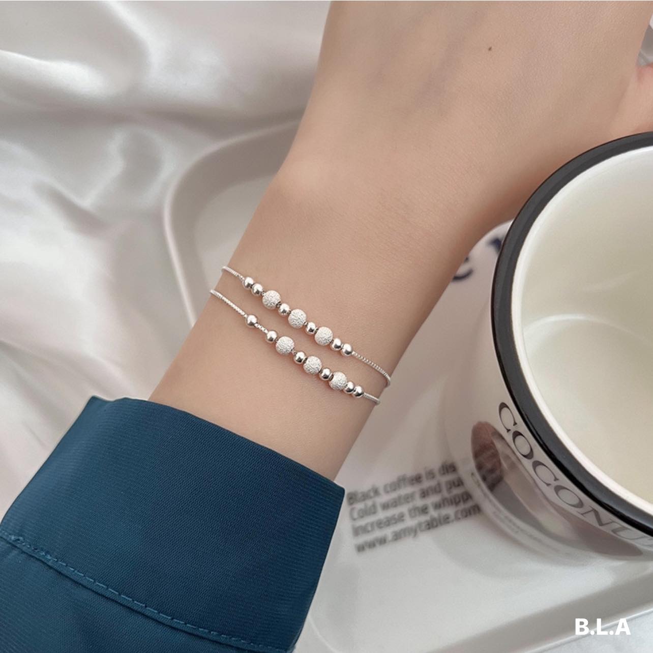 Lắc tay nữ thời trang cao cấp chất liệu bạc Ý MS013t