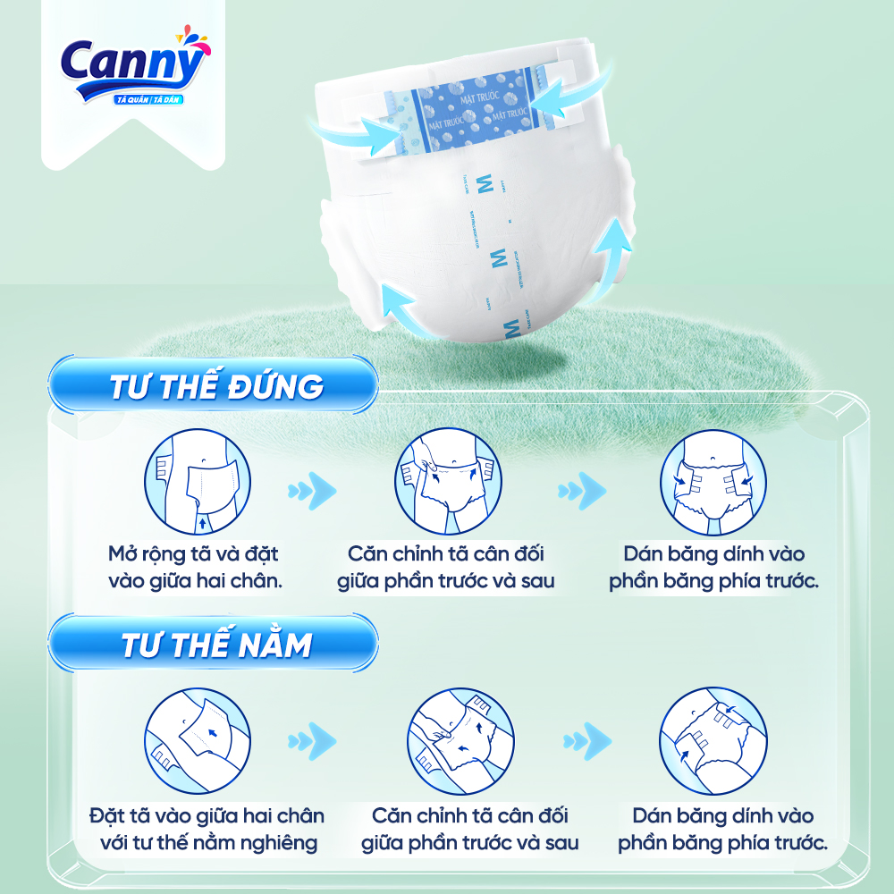Tã Dán Người Lớn Canny Siêu Mềm, Siêu Thấm, Kháng Khuẩn Size M10, M/L10, XL10 (10miếng)