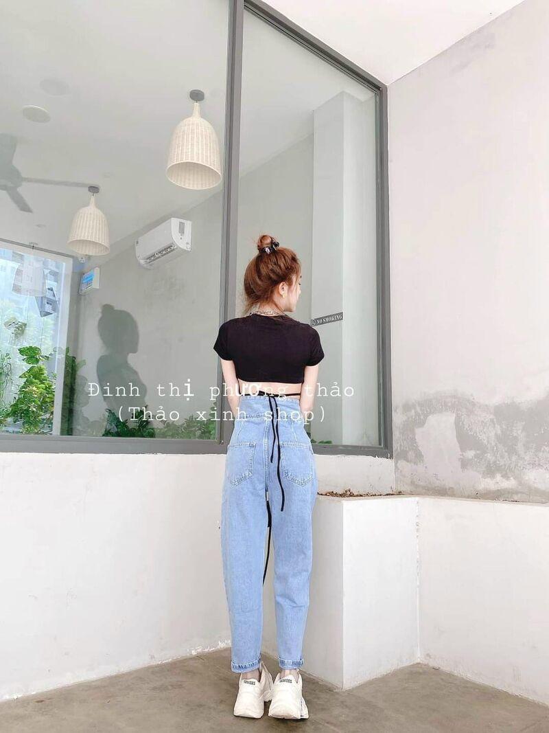 BÒ bê xịn xò đây ạ Quần baggy bò cạp nhiều khuy hàng đẹp trend cho hè 2021 đây ạ
