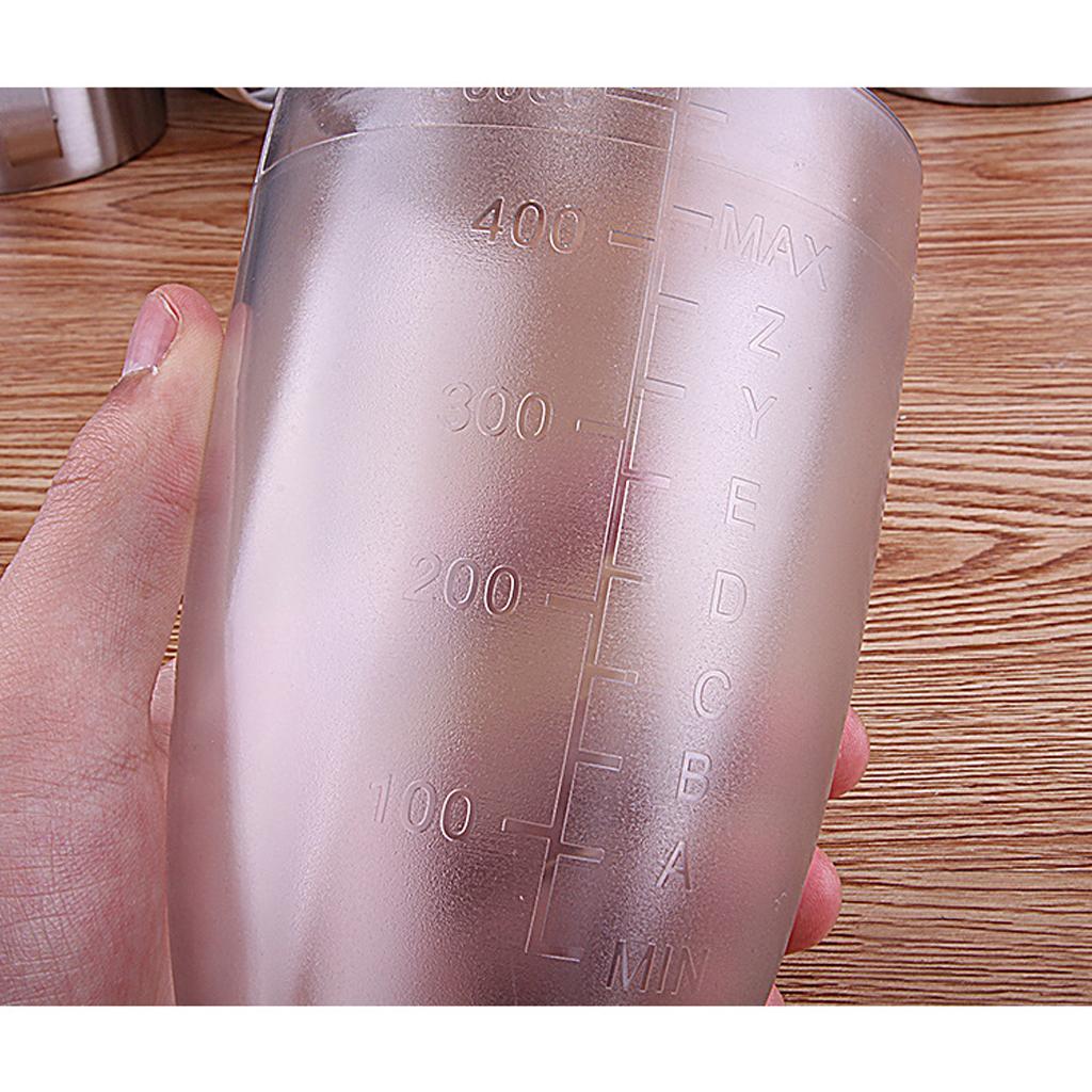 Pack 2 Clear Cocktail Shaker Drink Mixer Bartender Tool 530ml+700ml